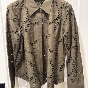 L'Agence Olive burn out blouse size M